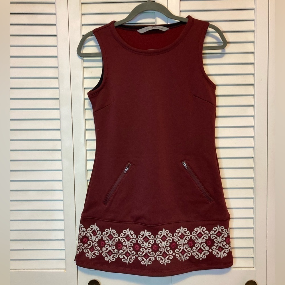 Athleta Hot When Your Not Scuba Burgundy Dress Size XXS
